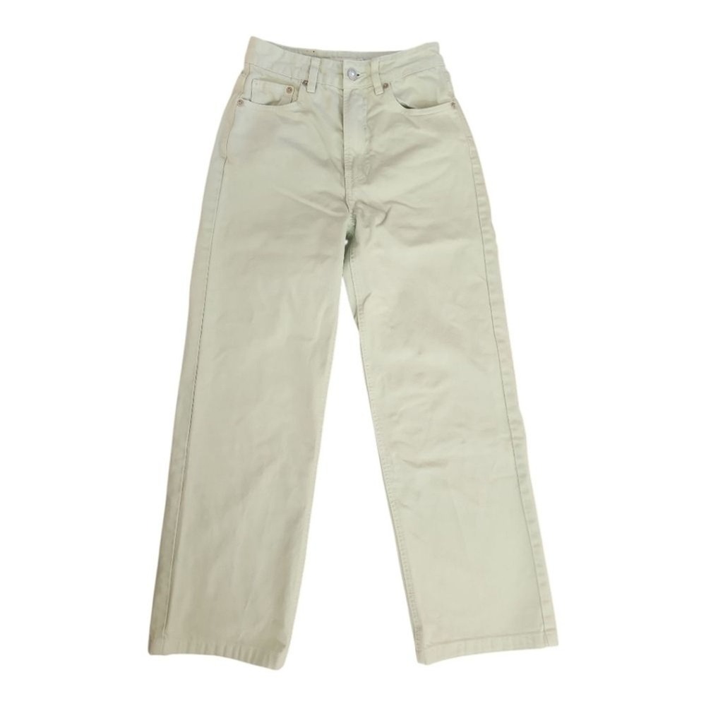 Glassons Wide Leg Jeans Women Sz US 25 Sage High Rise Sustainable Minimalist